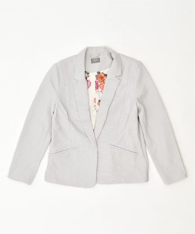 OASIS Womens Blazer Jacket UK 14 Large Grey Polyester