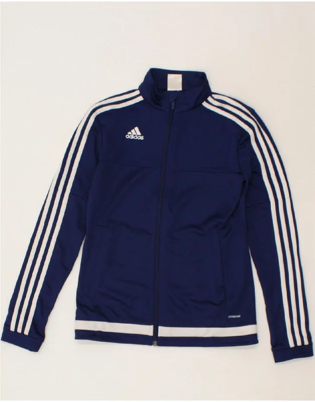 ADIDAS Womens Climacool Tracksuit Top Jacket UK 4/6 XS Navy Blue Polyester