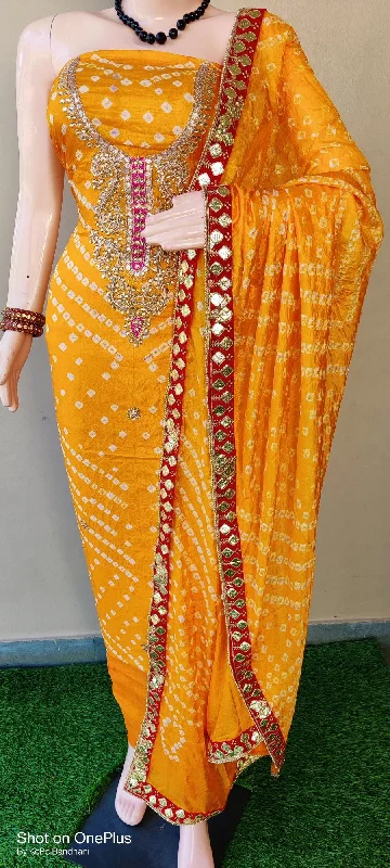 KcPc New Art Silk Bandhani Gotapatti Work Salwar Suit KML