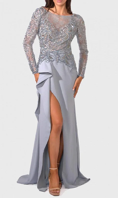 Terani Couture 241M2730 - Beaded Long Sleeve Evening Dress