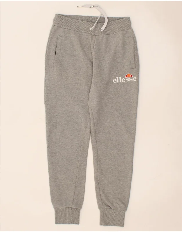 ELLESSE Womens Graphic Tracksuit Trousers Joggers UK 8 Small Grey Cotton