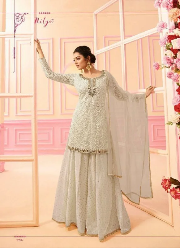 Nitya 2207 Heavy Net Mirror work and Embroidered Plazzo Suit