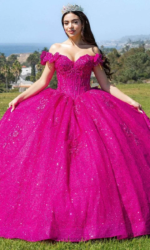 Cinderella Couture 8120J - Off-Shoulder Floral Embellished Ballgown