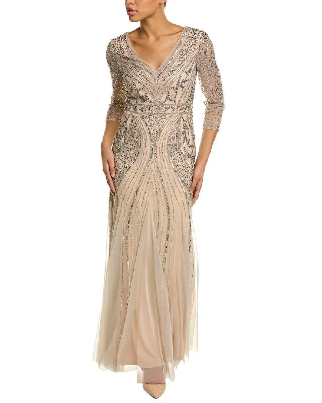 Adrianna Papell Beaded Maxi Dress