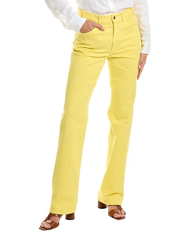 Loro Piana High-Rise Yellow Straight Leg Jean