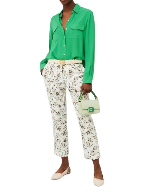 Pineta Pant In Green Flower