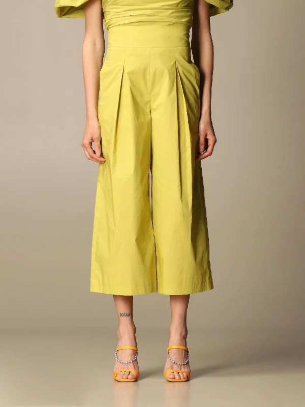 Teso Cotton Crop Trouser In Lime