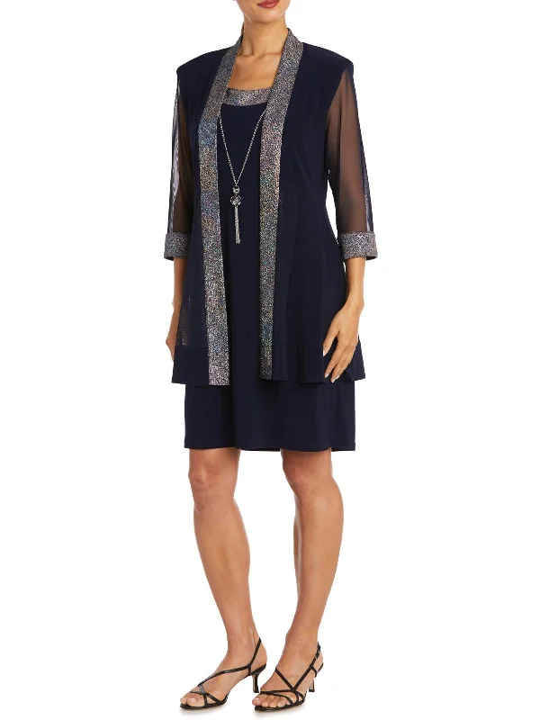 Womens 2PC Jacket Set Shift Dress